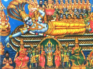 Sanata-kumars, the four child sages saluting Vishnu