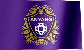 The waving fan flag of FC Anyang with the logo (Animated GIF)
