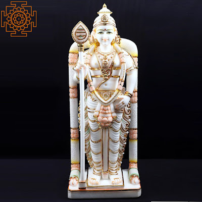 Marble Lord Karttikeya-Murugan