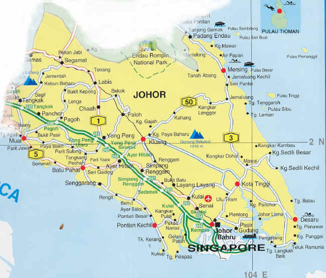 Johor Malaysia Map