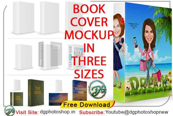Book Cover Psd Mockup in Three Sizes