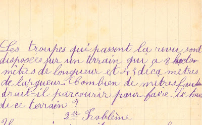 Problème, cahier de devoirs journaliers, 1906 (collection musée)