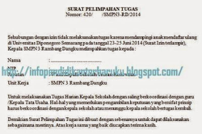 Contoh Surat Pelimpahan Tugas  Info Pendidikan Terbaru