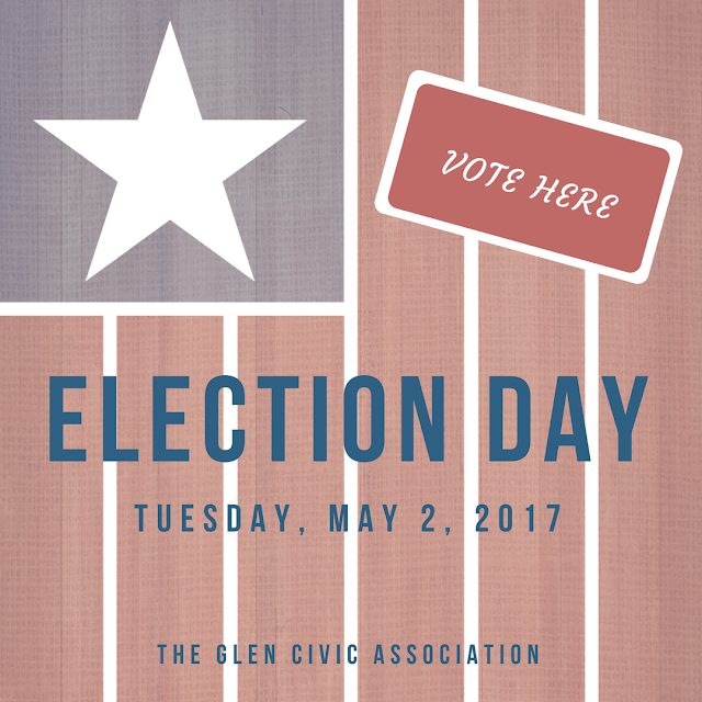 A reminder to Glen residents that May 2, 2017, is election day in Franklin County, Ohio.
