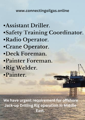 We have urgent requirement for offshore Jack-up Drilling Rig operation in Middle East.