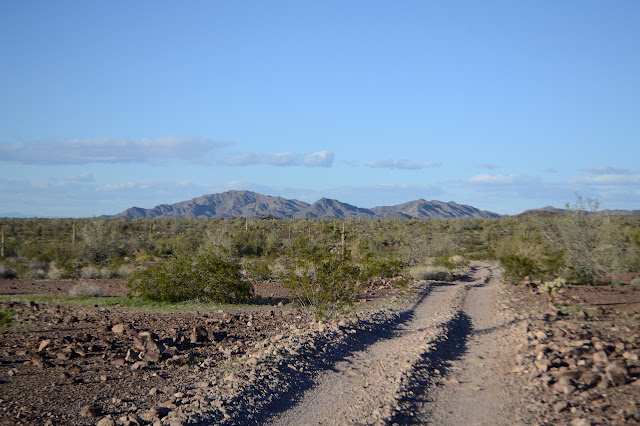 two ruts in the flat small rocks