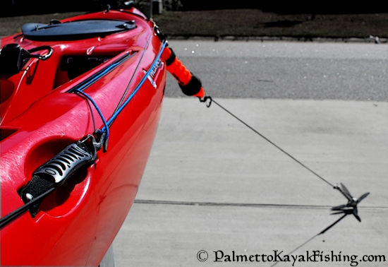 Palmetto Kayak Fishing: Quick release DIY kayak anchor system + bottle 