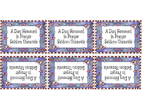 "A Day Hemmed in Prayer Seldom Unravels".  This printable bag topper is perfect for your church lesson handout on prayer.  Simply fill with pretzels and read the enclosed story for a great object lesson and take away.