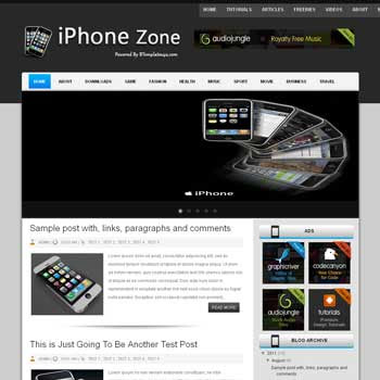 iPhone Zone blogger template. download iphone application news template for blogger