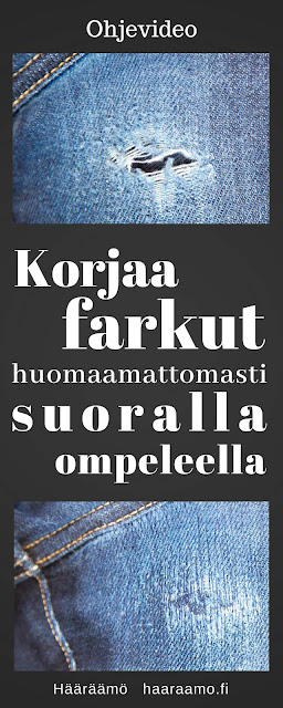 Korjaa farkut huomaamattomasti suoralla ompeleella