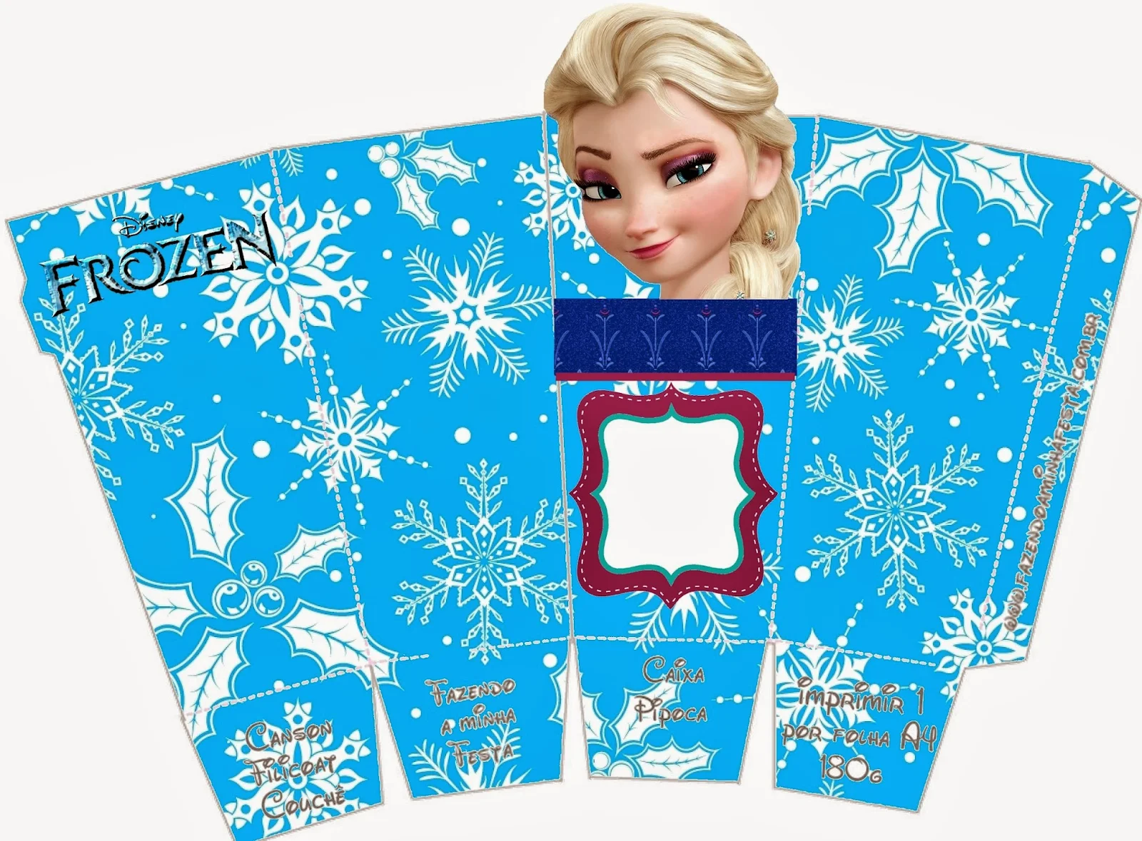 Frozen Elsa Free Printable PopCorn Boxes.