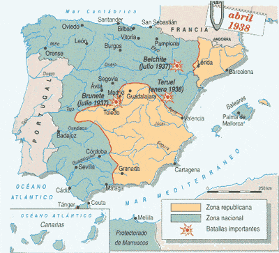 Resultado de imagen de frente del mediterraneo de la guerra civil española mapas