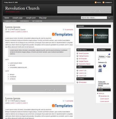Revolution Church Blogger Template