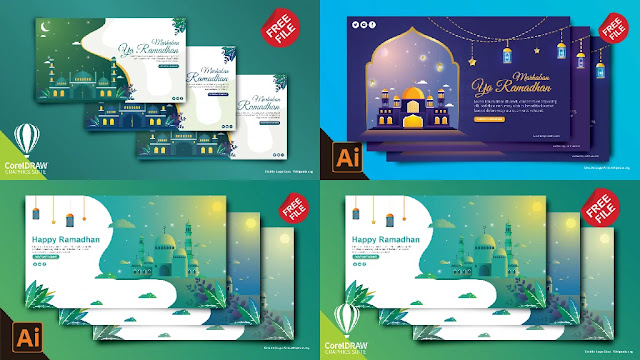 Free Ramadhan : Download Kumpulan Desain Flat Ramadhan CorelDraw Dan Illustrator