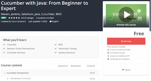 [100% Free] Cucumber with Java: From Beginner to Expert