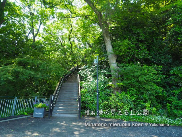 [横浜] 港の見える丘公園のフランス山地区入り口近くにある階段