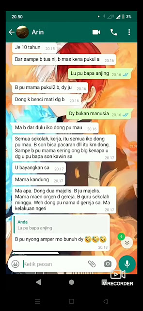 screen shot chat wa ayah perkosa anak kandung di kupang