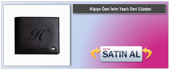 Kişiye Özel İsim Yazılı Deri Cüzdan