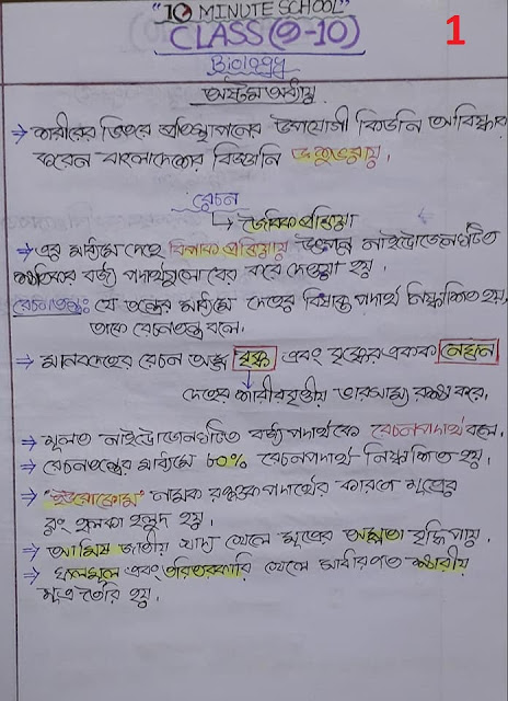 SSC Biology Chapter 8 Hand Note