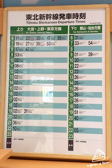 Shinkansen Departure Time @ Nasuhiobara