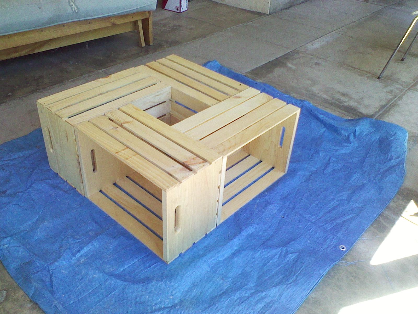 but, I digress: Wooden Crate Coffee Table - Day 2