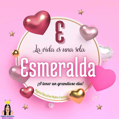 Solapin Nombre Esmeralda para imprimir gratis - Nombre para descargar