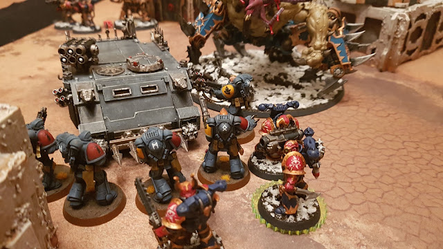 Warhammer 40k battle report - custom Maelstrom of War mission - 1000 points - The Scourged vs Space Wolves.