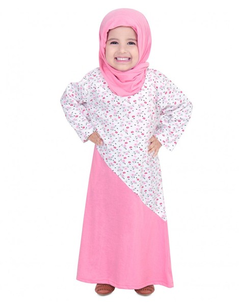 Model Baju Muslim Anak Perempuan Warna Pink Terbaru 2017/2018