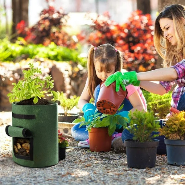 Image: Potato Grow Bags, 7 Gallon 5 Pack Fabric Pots