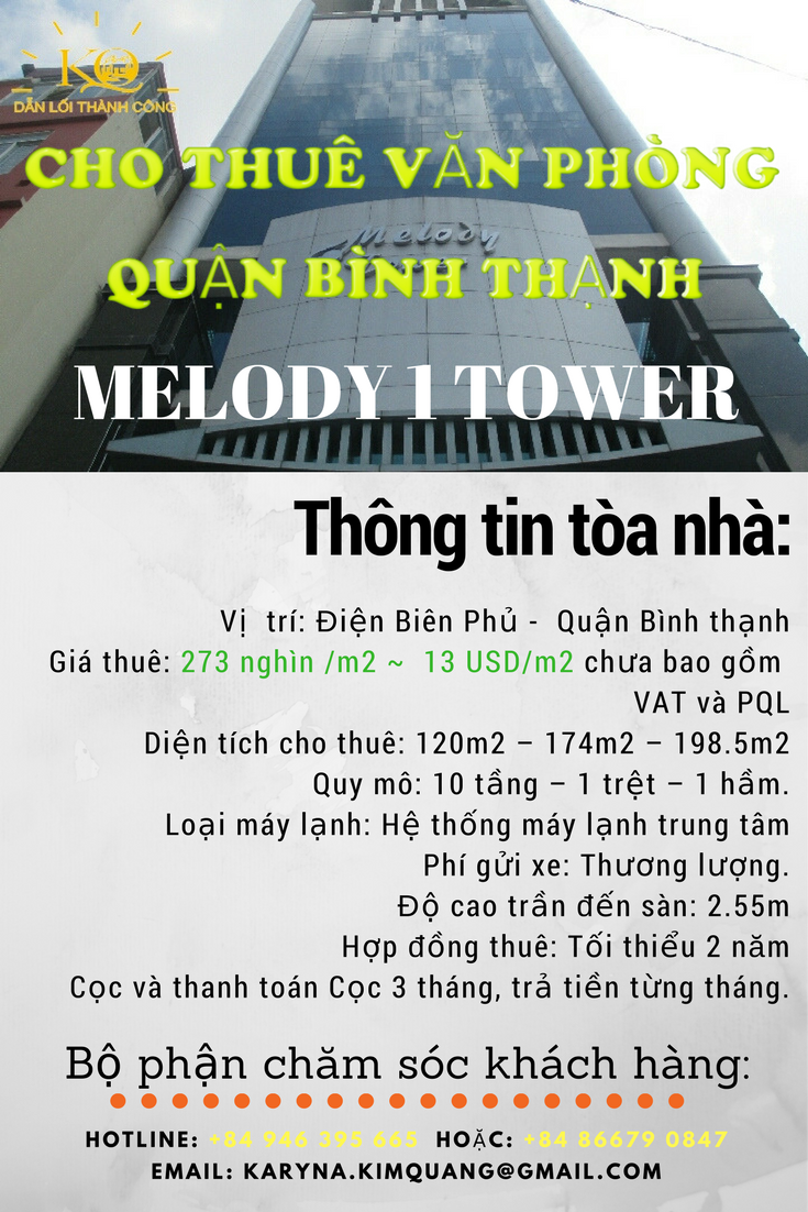 Cho thuê văn phòng quận Bình Thạnh Melody Tower