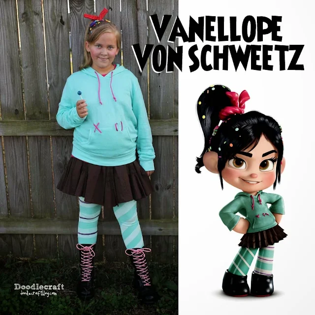 Vanellope Von Schweetz cosplay halloween costume diy. Vanelope, Vanellope von shweetz, Wreck it Ralph inspired.