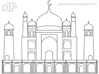 Download Gambar Mewarnai Masjid