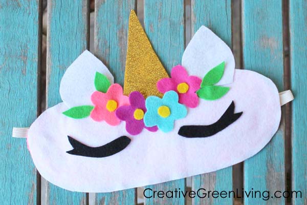 how to make a diy unicorn sleep mask with free downloadable pattern with no sew option creative green living