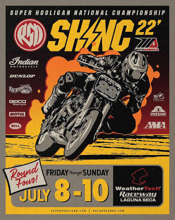 2022 SHNC Super Hooligan National Championship July 8-10 Laguna Seca Event Poster