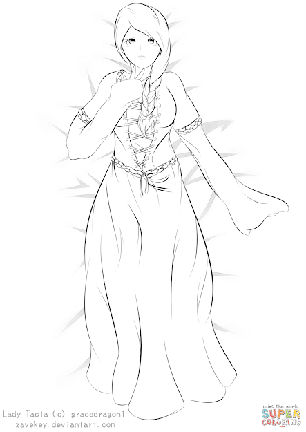 Click The Lady Tacia Anime Girl By Zavekey Coloring Pages To View Printable  Version Or Color It Online Patible With Ipad And Android Tablets