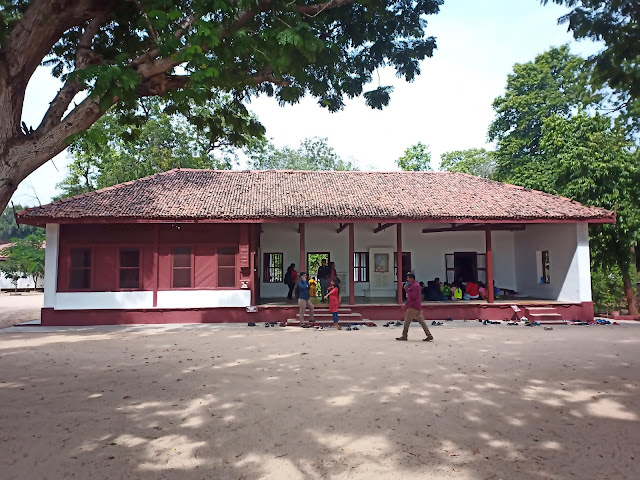 Rear of Mahatma Gandhi's house during his time in Sabarmati Ashram, with open balcony