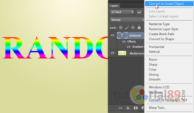 Cara membuat tulisan random color dengan photoshop