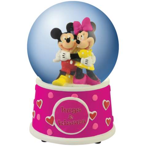 Mickey Minnie Hugs Kisses Snowglobe Mickey Minnie Description