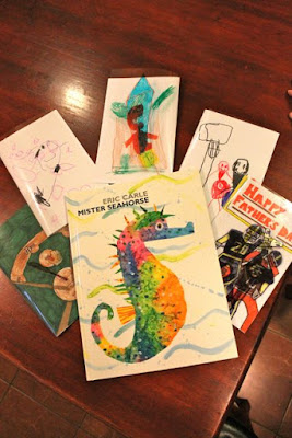 Father's Day Cards inspired by Mister Seahorse by Eric Carle via www.happybirthdayauthor.com
