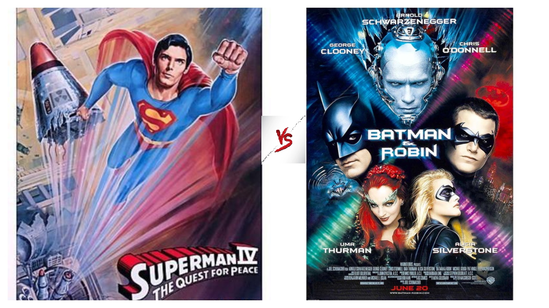 PAPO DE CINEMA | BATALHA DO SÉCULO!!! - "SUPERMAN IV" vs "BATMAN & ROBIN" - QUAL O PIOR FILME??  