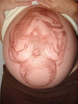 pregnant belly art. Da Vinci elly art34 weeks