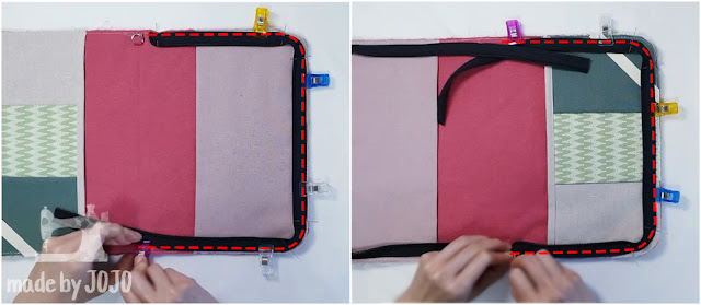 Book Pouch with Bias Tape