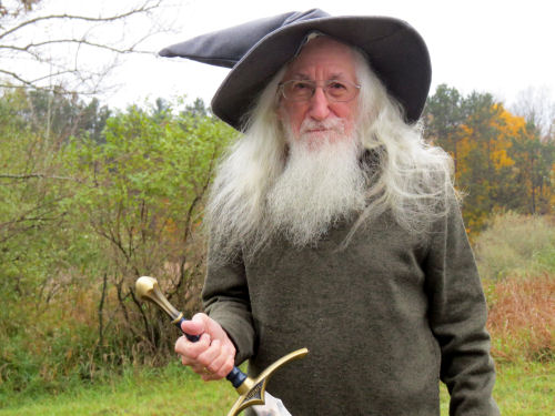 man dressed as Gandalf