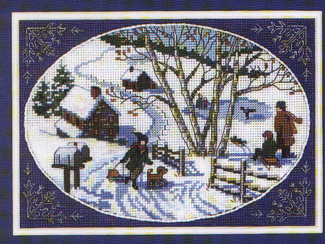 Winter scene cross stitch pattern - Counted cross stitch ...