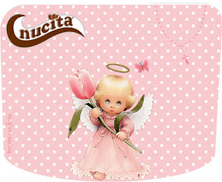 Precious Moments Angel, Free Printable Candy Bar Nucita Labels.