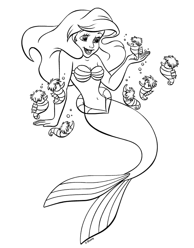disney princesses coloring pages ariel. Disney Princess Ariel Little