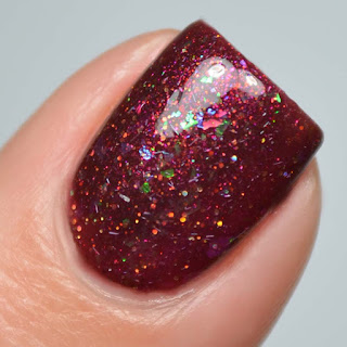 oxblood flakie nail polish