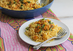 Food Lust People Love: This Bay Scallop Shrimp Biryani is a fragrant dish of well-seasoned seafood quickly seared till golden then mixed with long-grained basmati rice. It’s one of our favorite one-pot meals! I’ve adapted this recipe from the shrimp biryani in "At Home with Madhur Jaffrey."