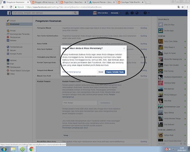 Cara Menutup Akun facebook