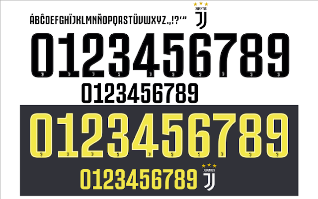 Tipografía  números de la camiseta Juventus de turin 2018  2019